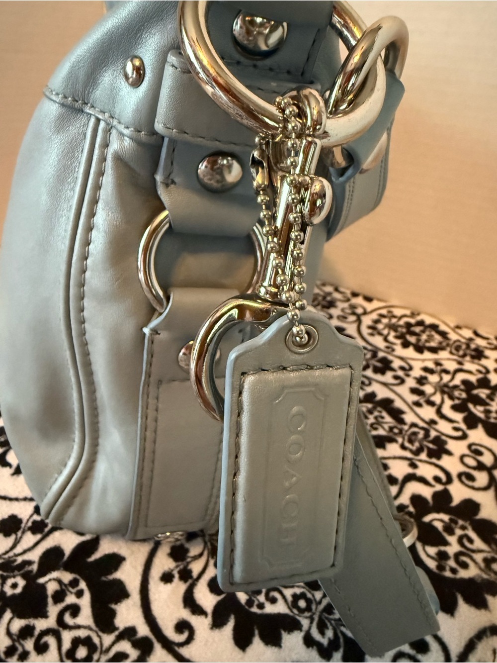 Coach Zoe Leather hobo bag Baby Blue - Picture 4 of 13